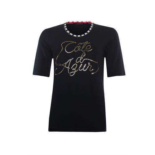 RS Sports dameskleding t-shirts & tops - t-shirt streep en print. beschikbaar in maat  (blauw,multicolor)