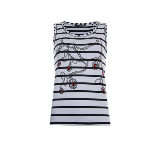 RS Sports dameskleding t-shirts & tops - singlet streep en print. beschikbaar in maat  (multicolor)