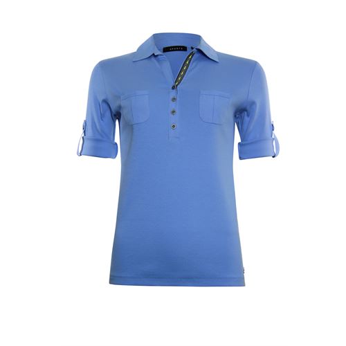 RS Sports dameskleding t-shirts & tops - t-shirt polo rib jersey. beschikbaar in maat  (blauw)