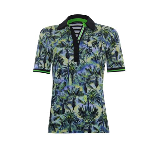 RS Sports dameskleding t-shirts & tops - t-shirt polo print met details. beschikbaar in maat  (blauw,geel,multicolor,olijf)