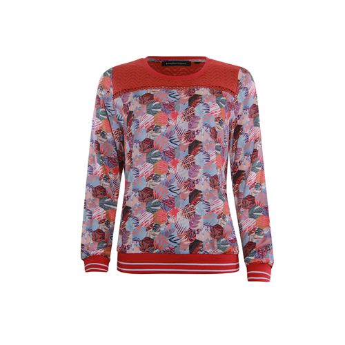 Anotherwoman ladieswear blouses & tunics - blouse with lace detail at shoulder. available in size  (blue,multicolor,off-white,red)