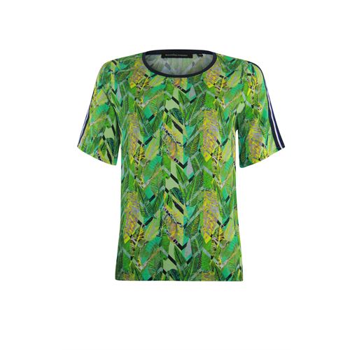Anotherwoman ladieswear blouses & tunics - o-neck blouse in multicolour print short sleeve. available in size  (blue,green,multicolor,yellow)