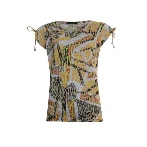 Anotherwoman ladieswear t-shirts & tops - t-shirt with cord detail at shoulder. available in size  (black,multicolor,off-white)
