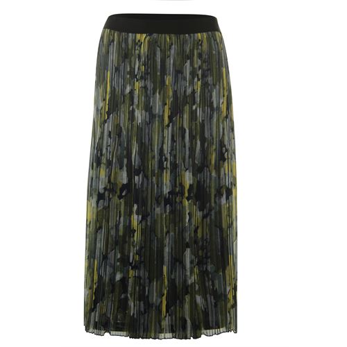 Poools dameskleding rokken - skirt print pliss. beschikbaar in maat 38 (multicolor,olijf,rood,zwart)