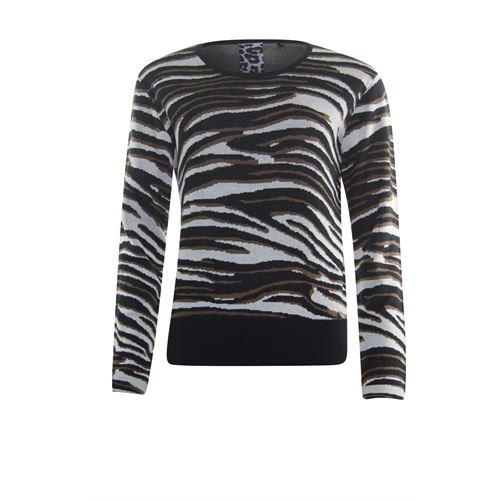 Poools dameskleding truien & vesten - sweater zebra jacquard. beschikbaar in maat 36 (ecru)