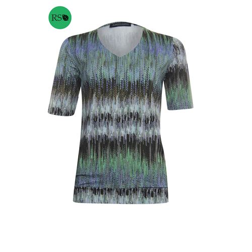 Roberto Sarto dameskleding t-shirts & tops - t-shirt v-hals. beschikbaar in maat  (groen,multicolor)
