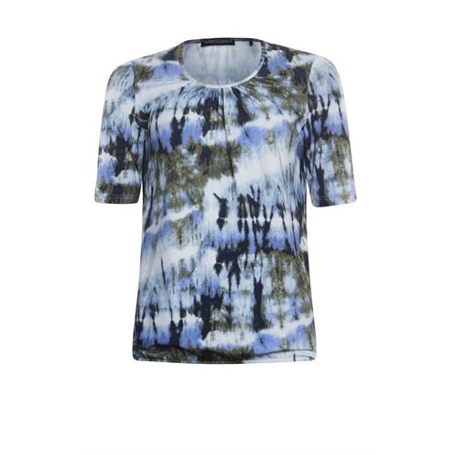 Roberto Sarto dameskleding t-shirts & tops - blouson met ronde hals. beschikbaar in maat  (blauw,bruin,multicolor)