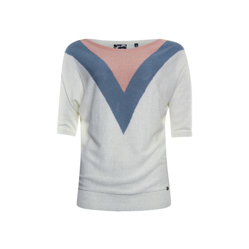 Poools dameskleding truien & vesten - sweater contrast. beschikbaar in maat 36 (ecru)