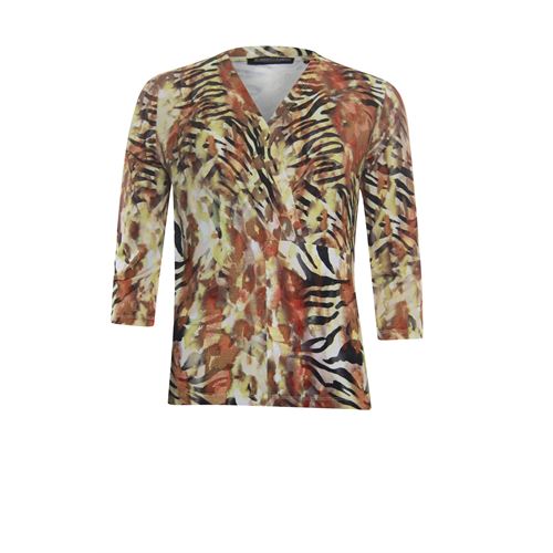 Roberto Sarto dameskleding t-shirts & tops - t-shirt met v-hals en overslag. beschikbaar in maat  (geel,multicolor)
