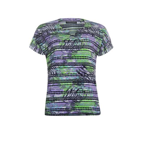 Roberto Sarto ladieswear t-shirts & tops - t-shirt blouson v-neck. available in size 48 (blue,multicolor,purple)