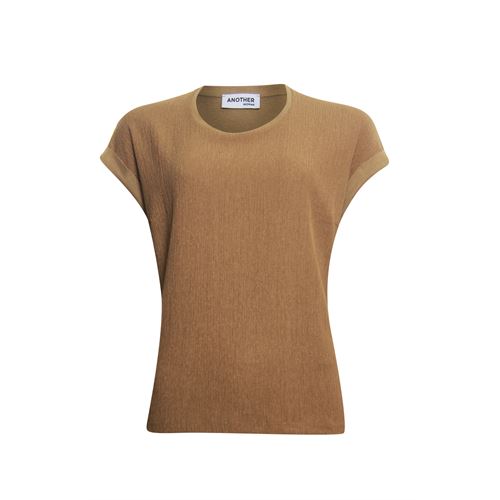 Anotherwoman dameskleding t-shirts & tops - top materiaalmix k/m. mix  (bruin)