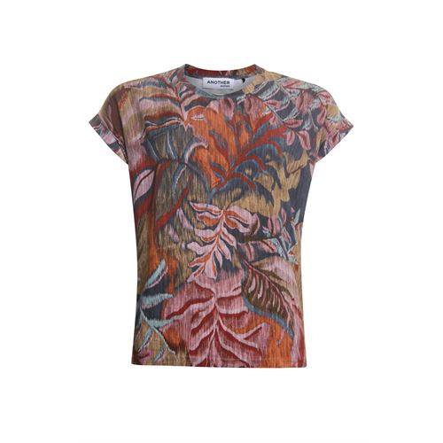 Anotherwoman dameskleding t-shirts & tops - top print materiaalmix k/m. mix 40 (multicolor,rood)