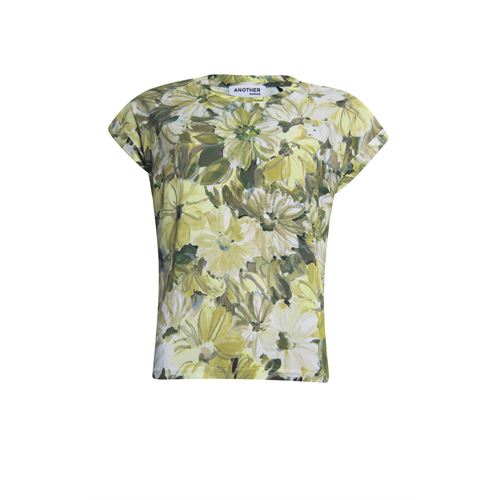 Anotherwoman dameskleding t-shirts & tops - top print materiaalmix k/m. mix  (geel,multicolor)
