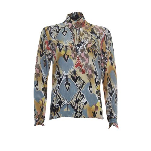 Anotherwoman ladieswear blouses & tunics - blouse chiffon print l/s. available in size 36,38,40,44 (blue,brown,multicolor,red)
