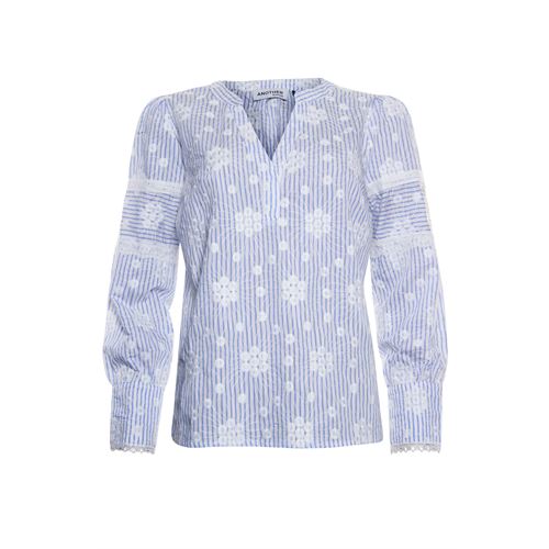 Anotherwoman dameskleding blouses & tunieken - blouse kant l/m. mix 38,40 (blauw,multicolor,wit)