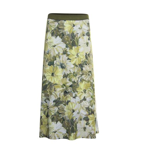 Anotherwoman ladieswear skirts - long skirt printed elastic waist. available in size 36,46 (multicolor,olive)