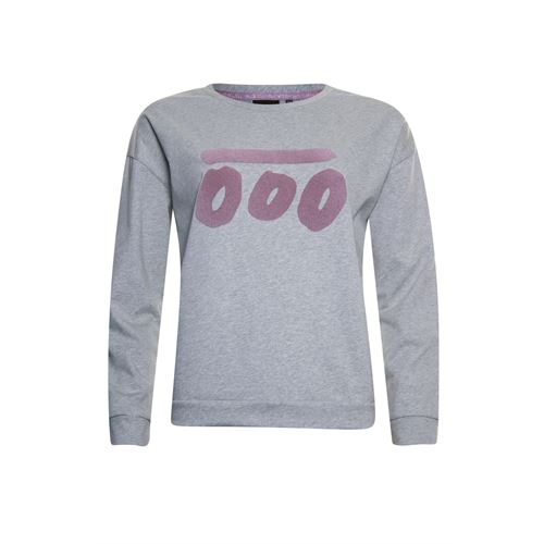 Poools dameskleding truien & vesten - sweater flockprint. beschikbaar in maat 36,38,40,42,44,46 (ecru)