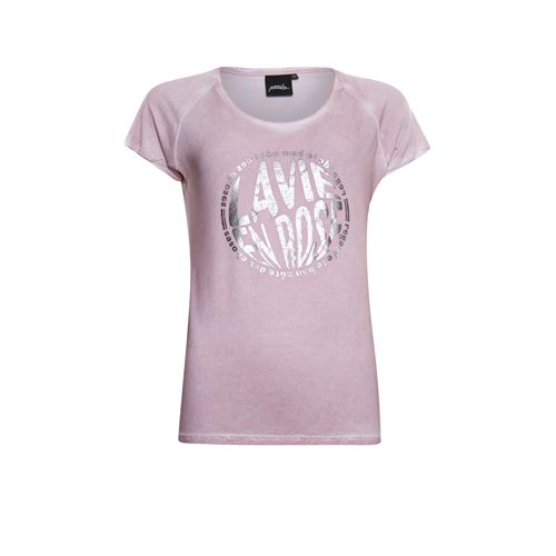 Poools dameskleding t-shirts & tops - t-shirt washed. mix 46 (roze)
