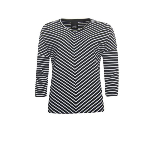 Poools dameskleding truien & vesten - sweater stripe. beschikbaar in maat 36,42,44,46 (zwart)