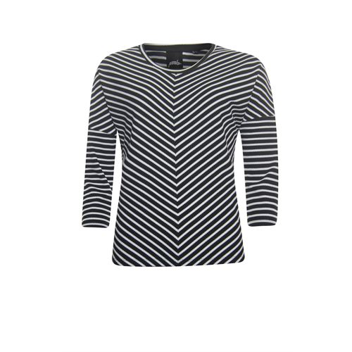 Poools dameskleding truien & vesten - sweater stripe. beschikbaar in maat 42,44,46 (zwart)