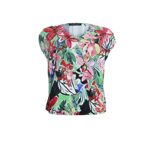 Roberto Sarto dameskleding t-shirts & tops - blouson t-shirt met v-hals en print. mix  (multicolor)
