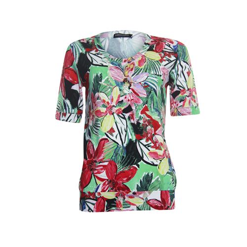 Roberto Sarto dameskleding t-shirts & tops - blouson shirt met ronde hals en print. mix 40 (multicolor)