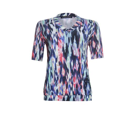 Roberto Sarto dameskleding t-shirts & tops - blouson shirt met v-hals en print. beschikbaar in maat  (multicolor)