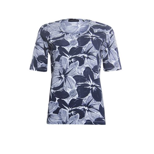 Roberto Sarto dameskleding t-shirts & tops - t-shirt met ronde hals en print. mix  (blauw,multicolor,wit)