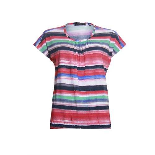 Roberto Sarto dameskleding t-shirts & tops - blouson shirt met v-hals en print. mix  (multicolor)