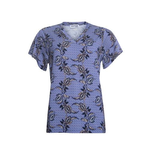 Anotherwoman ladieswear t-shirts & tops - t-shirt v-neck with allover print. available in size 36,38,40,42,44,46 (multicolor)