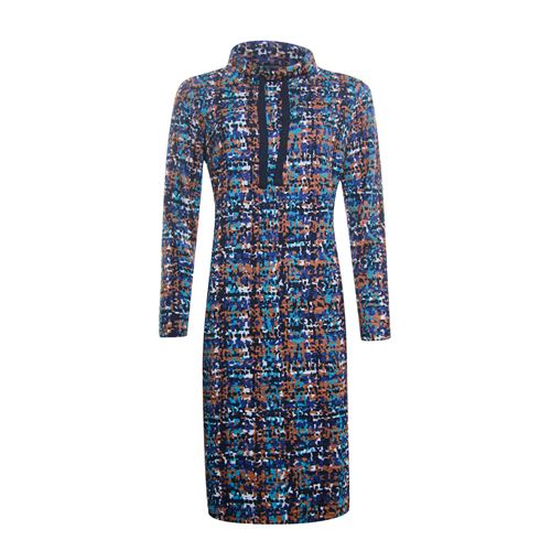 Roberto Sarto ladieswear dresses - dress with stand up collar and ong sleeves. available in size 38,40,42,46,48 (blue,brown,multicolor)