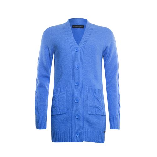 Roberto Sarto dameskleding truien & vesten - kabelvest met v-hals. beschikbaar in maat 38,40,42,44,46,48 (blauw)