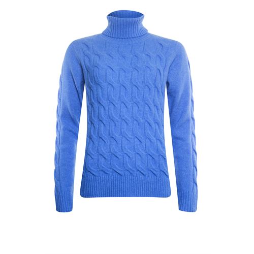 Roberto Sarto ladieswear pullovers & vests - pullover rollcollar with cable. available in size 46 (blue)