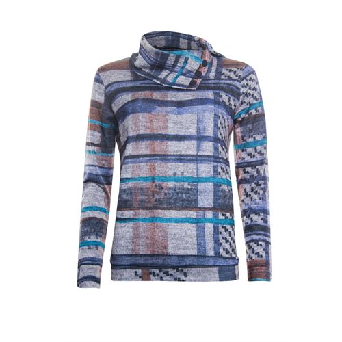 Roberto Sarto ladieswear pullovers & vests - pullover col with buttons and allover print. available in size  (multicolor)