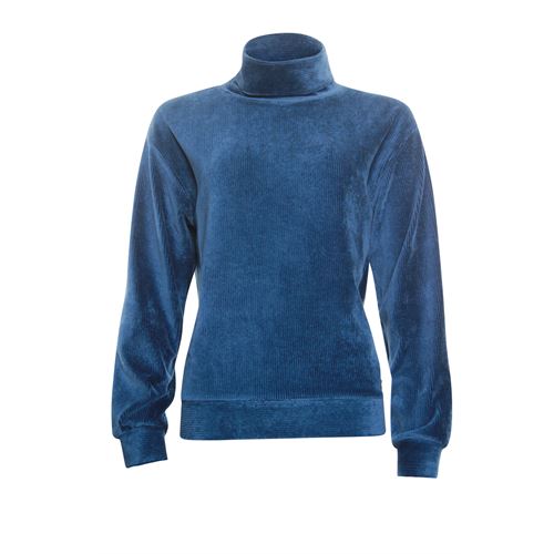 Anotherwoman dameskleding truien & vesten - sweater met hangkol rib. beschikbaar in maat 42 (blauw)