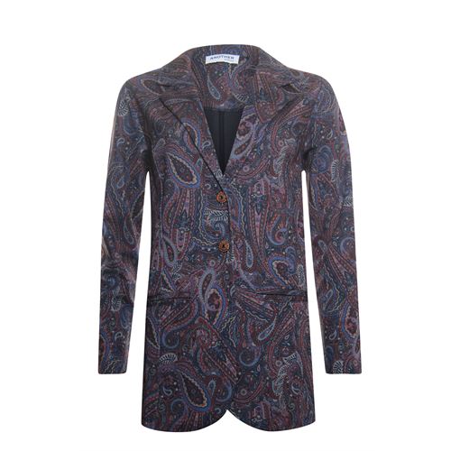 Anotherwoman dameskleding jassen & blazers - lange blazer met allover print. beschikbaar in maat 36,38,40,42,44,46 (multicolor)