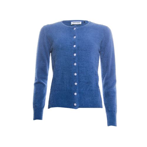 Anotherwoman dameskleding truien & vesten - vest met ronde hals. beschikbaar in maat  (blauw)