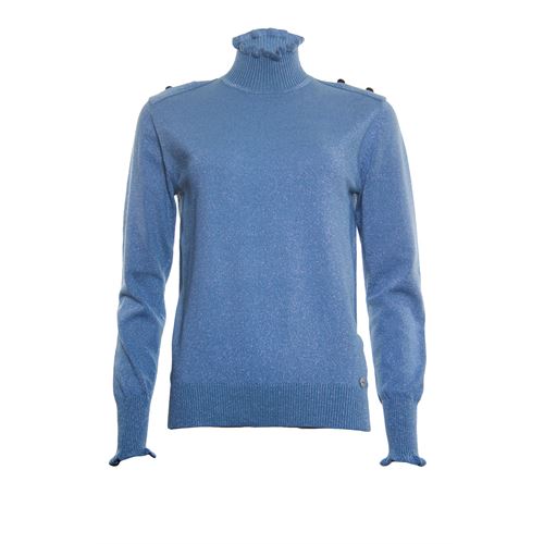 Anotherwoman ladieswear pullovers & vests - pullover turtle with ruffles. available in size 36,38,40,42,44,46 (blue)