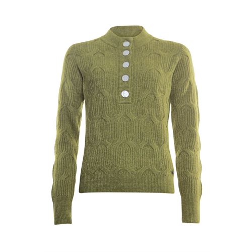 Poools dameskleding truien & vesten - sweater fancy stitch. mix 38 (olijf)