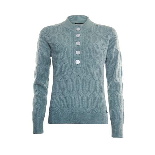 Poools dameskleding truien & vesten - sweater fancy stitch. beschikbaar in maat 38,40,42,44,46 (groen)
