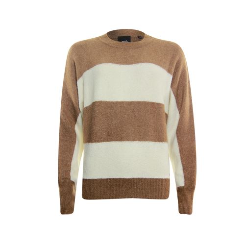 Poools dameskleding truien & vesten - sweater streep. mix 36,38,40,42,44 (bruin)