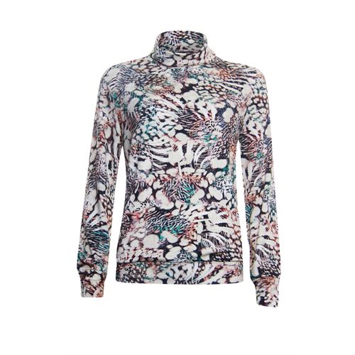 Roberto Sarto ladieswear t-shirts & tops - t-shirt rollcollar printed. available in size 38,40,42,44,46 (multicolor)