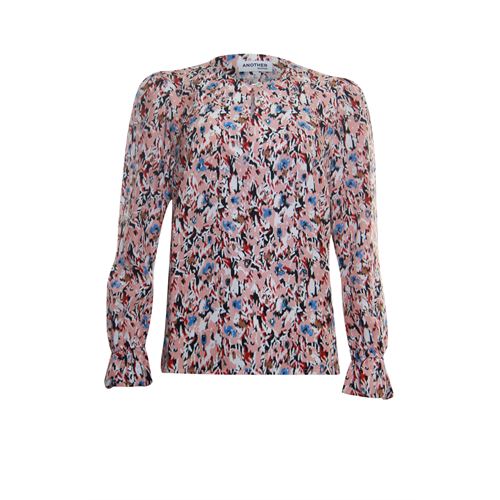 Anotherwoman dameskleding blouses & tunieken - blouse met ronde hals. beschikbaar in maat 38 (multicolor)