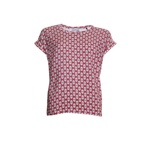 Anotherwoman dameskleding t-shirts & tops - t-shirt ronde hals. beschikbaar in maat 38,40,42,44,46 (bruin,ecru,multicolor,roze)