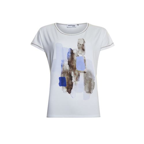Anotherwoman dameskleding t-shirts & tops - t-shirt ronde hals. beschikbaar in maat 38,40,44,46 (blauw,bruin,multicolor,wit)