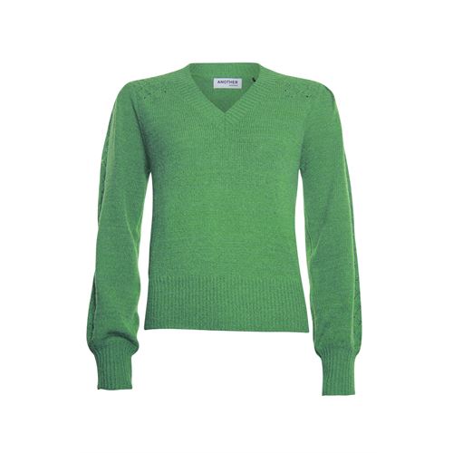 Anotherwoman dameskleding truien & vesten - trui v-hals. mix  (groen)