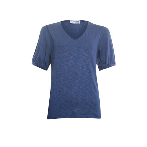Anotherwoman dameskleding t-shirts & tops - t-shirt v-hals 1/2 pofmouw. mix  (blauw)