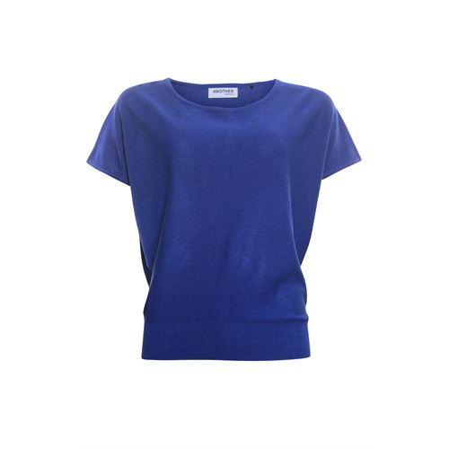 Anotherwoman dameskleding truien & vesten - trui ronde hals korte mouwen. mix 38,40 (blauw)