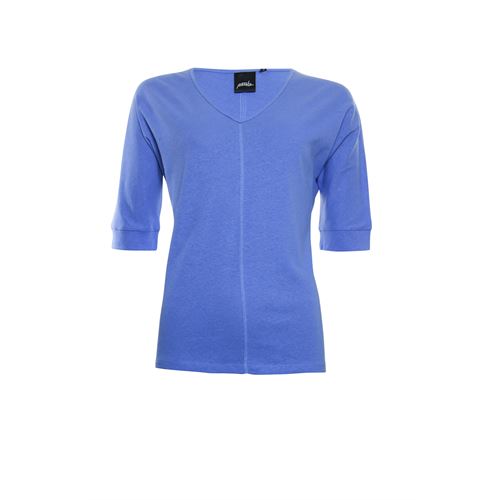Poools ladieswear t-shirts & tops - t-shirt linen. available in size 40 (blue)