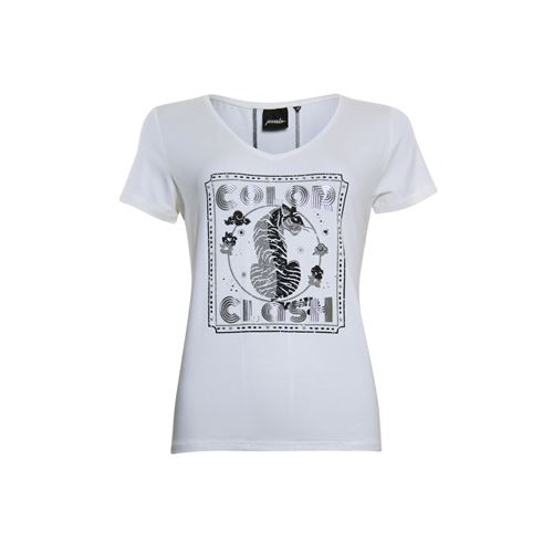 Poools dameskleding t-shirts & tops - t-shirt tiger. beschikbaar in maat 36 (zwart)